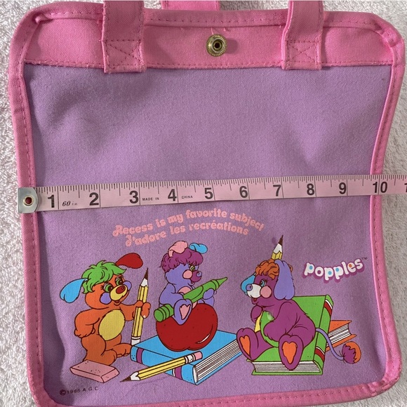 Vintage 1986 American Greetings Popples Pink Purple Childs Mini Tote Bag Purse - Picture 16 of 16